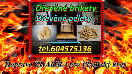 brikety a pelety + doprava zdarma